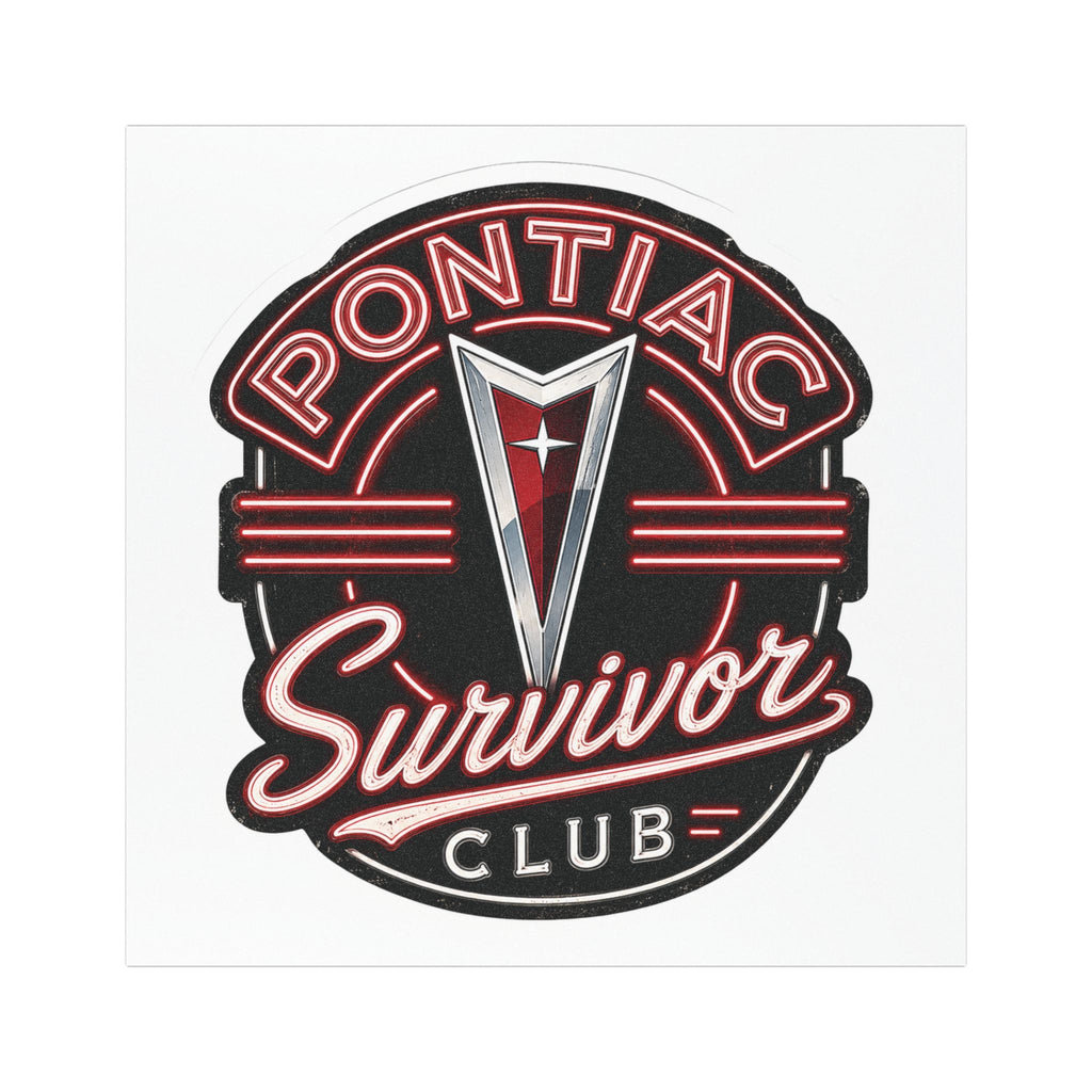 Pontiac Survivor Club Square Car Magnet