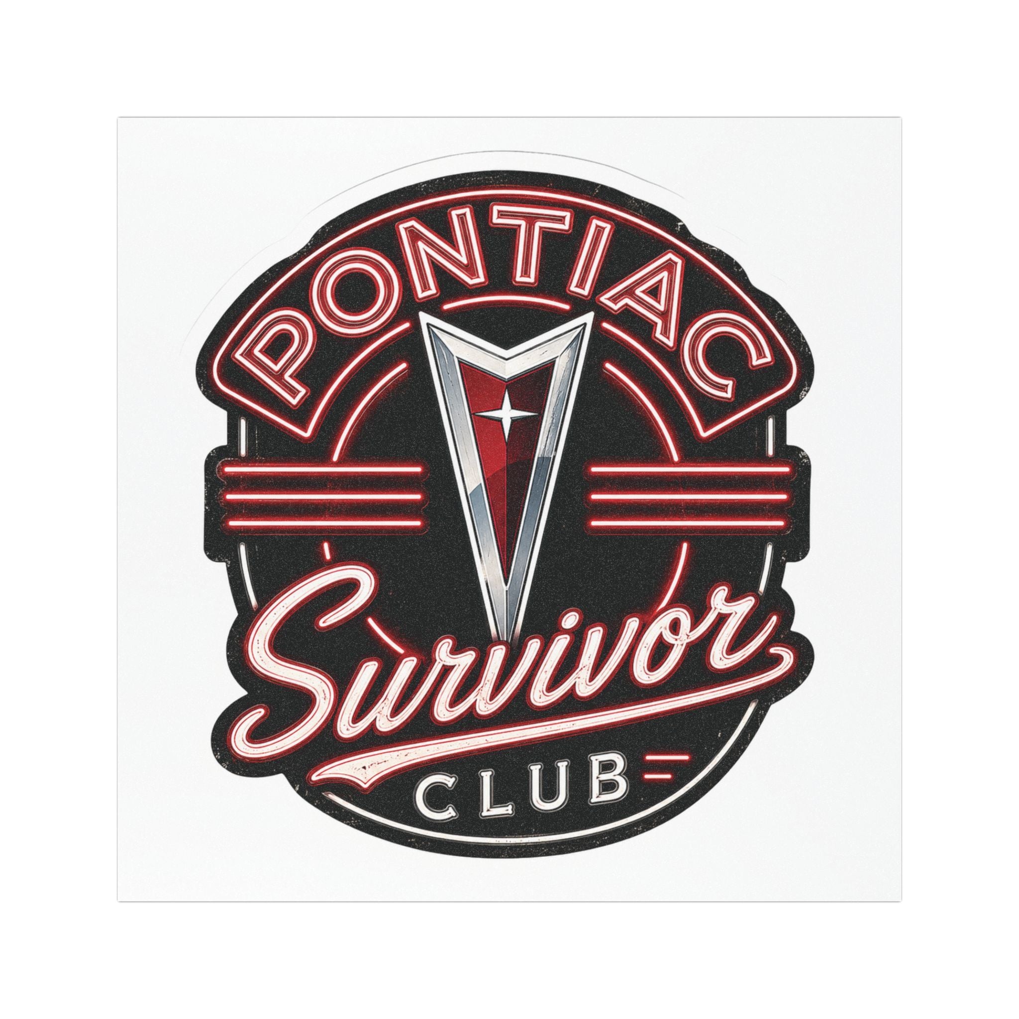 Pontiac Survivor Club Square Car Magnet