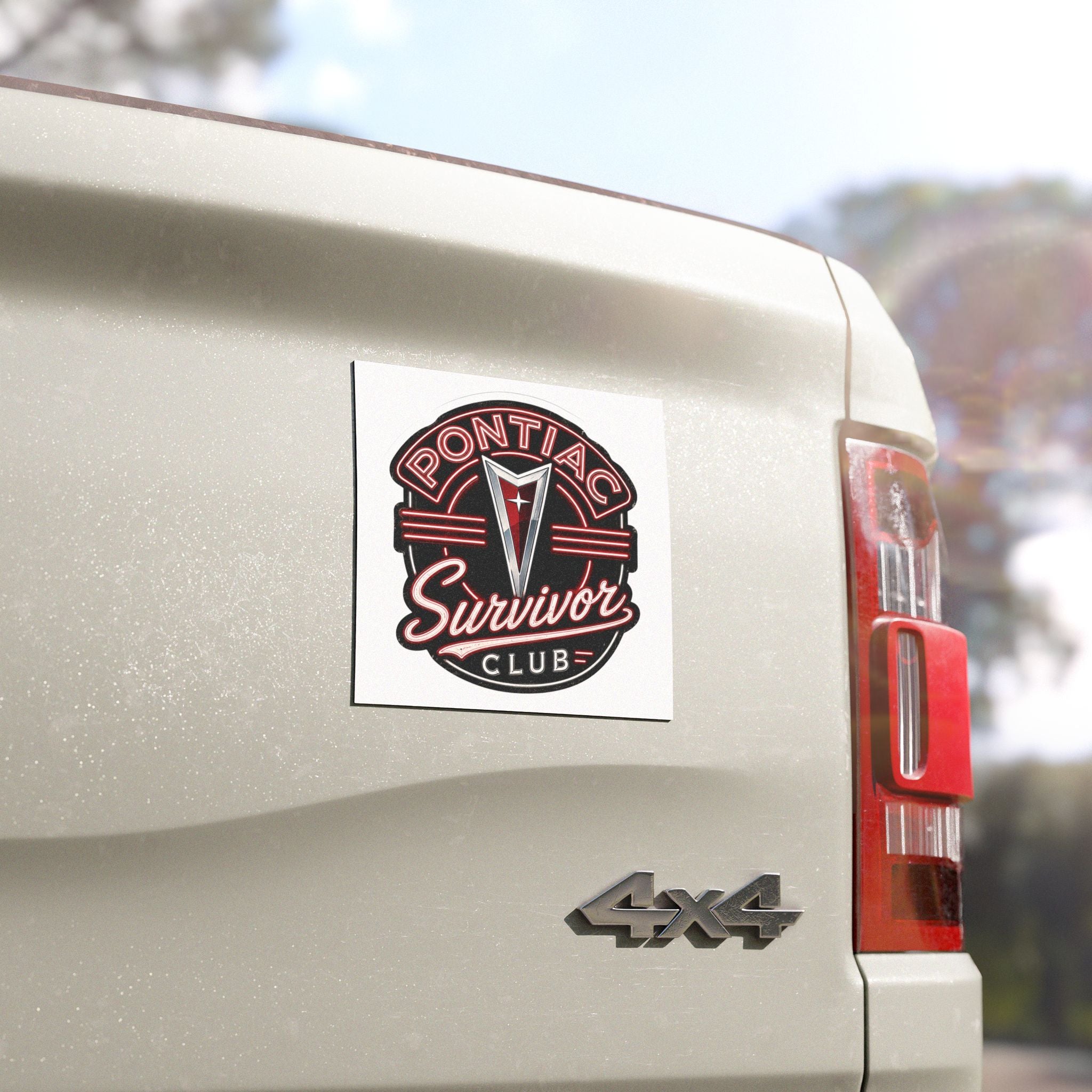 Pontiac Survivor Club Square Car Magnet