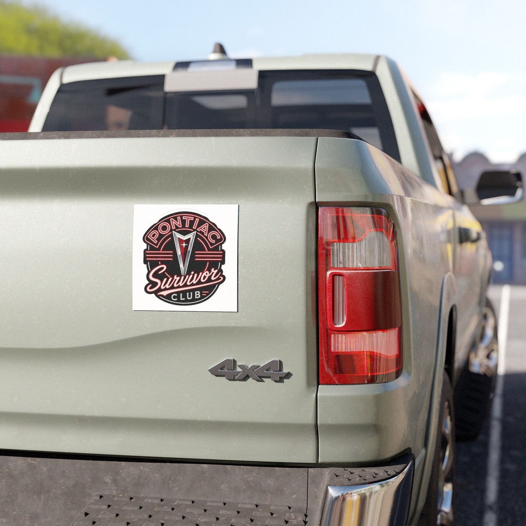 Pontiac Survivor Club Square Car Magnet