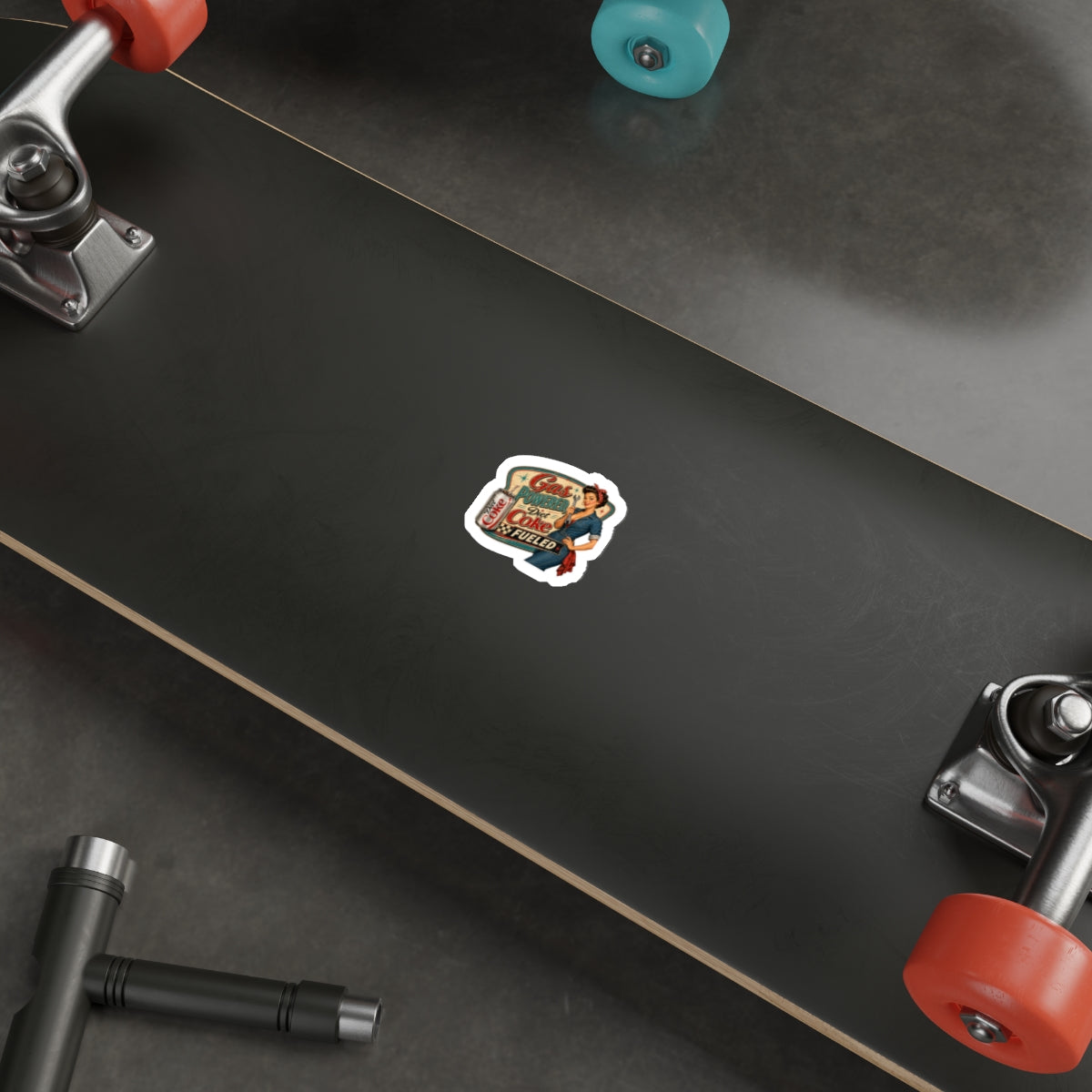 Die-Cut Sticker Gas Powered Pin-up