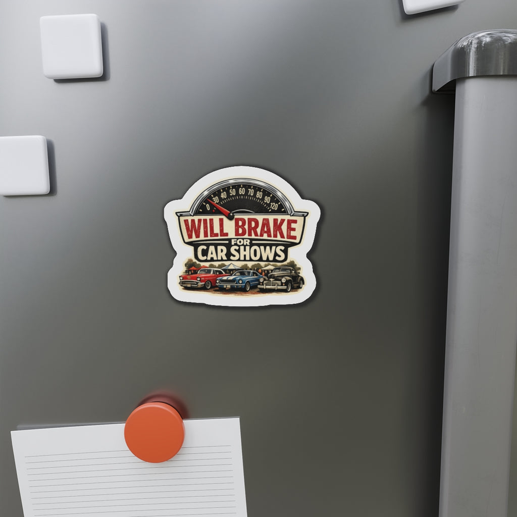 Will brake for car shows magnet with cars