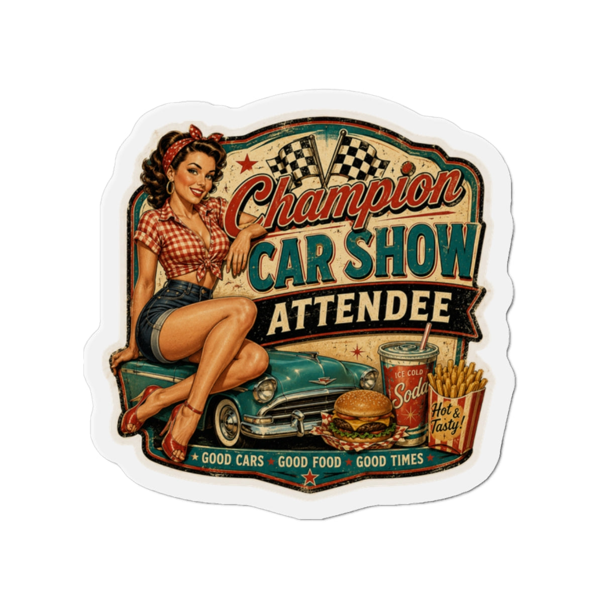 Champion Car Show Attendee Pin-up Magnet